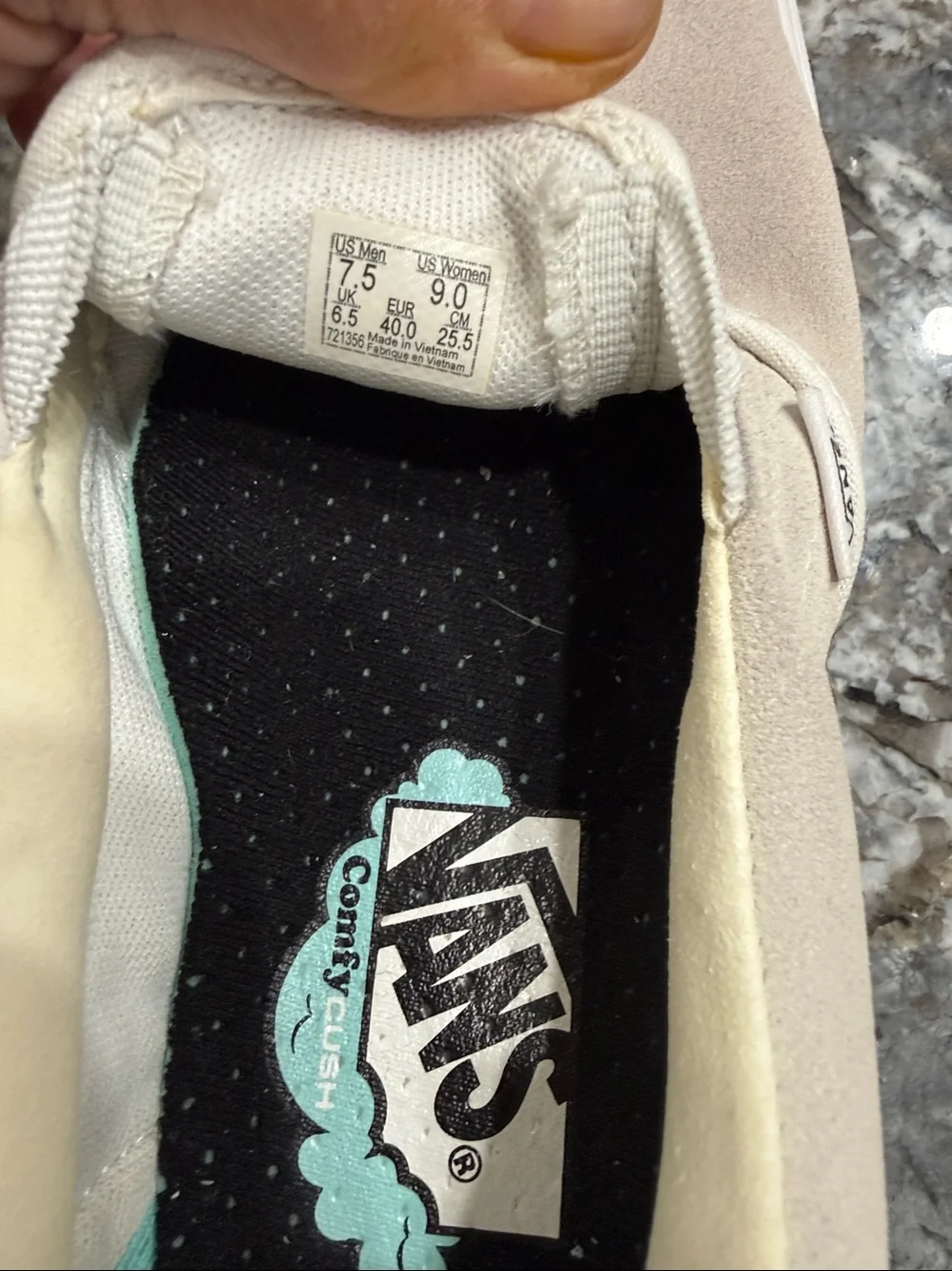 Vans  Slip-On Sneakers in Light  with Black Logo